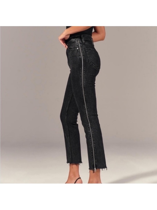 Abercrombie & Fitch Denim - Abercrombie & Fitch Black Washed High-Rise Ankle Zip Jeans